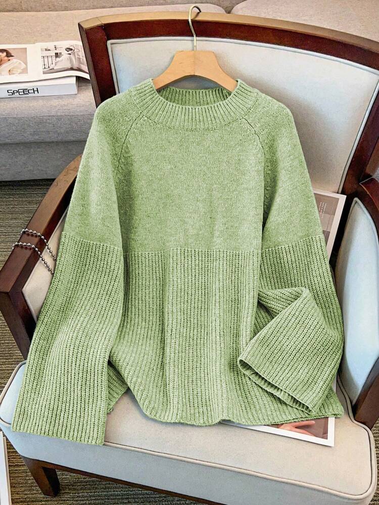 Regalyn Plus Size Women Loose Fit Pullover Sweater With Raglan Sleeves, Casual Winter | SHEIN USA