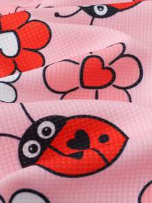 THE HAPPY LOOK Set de 2 piezas con jersey de cuello redondo de manga larga y pantalones de cintura elástica con estampado de mariquita para niña - Multicolor - Ver 5