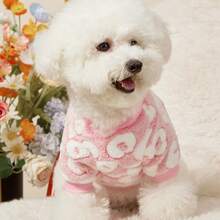 PETSIN 豹纹休闲保暖舒适卫衣，秋冬季 - 粉色 - 查看 7