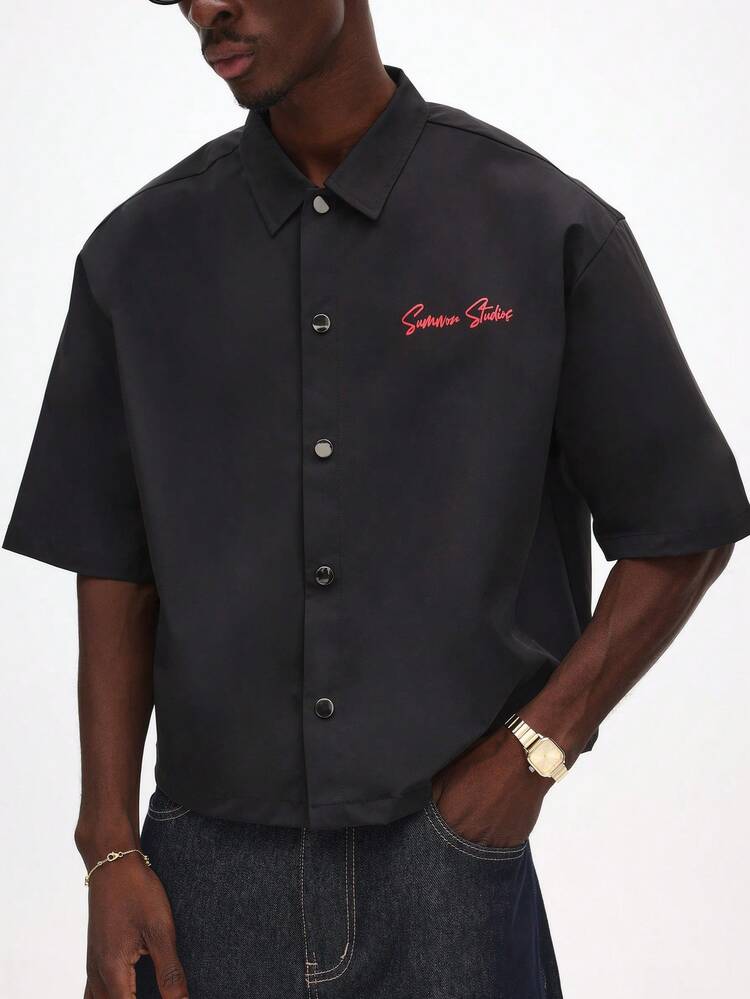 Button Front Shirt With Large Back Print