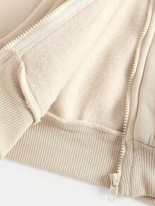 Girlism Tween Girls Knit Hooded Zip-Up Sweatshirt And Sweatpants Set, Casual Loungewear, Autumn/Winter - Apricot - View 16