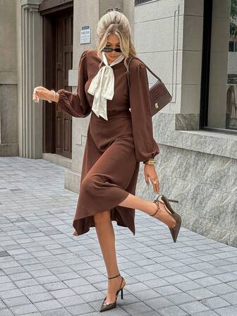 SHEIN Frenchy Rochie maro pentru femei Rochie elegantă de femeie cu guler lung, potrivită pentru naveta Rochie elegantă maro Rochie elegantă cu mânecă lungă Rochie maro cafea, Rochii elegante pentru femei, Rochie casual, Potrivită pentru toamnă și iarnă Rochii de toamnă pentru femei Rochie de nuntă de toamnă Rochie de iarnă Haine de toamnă pentru femei Rochii de toamnă pentru femei Haine de iarnă Ținute de iarnă pentru femei Haine de iarnă femei Rochie de bal de acasă Ținute de seară pentru femei Rochie de seară pentru femei Rochie de nuntă pentru femei Haine Y2K Rochie cu bani vechi Ținute de femei Rochie lejeră, Rochie de nuntă, Rochie elegantă de petrecere, Rochie de nuntă de toamnă, Ținută de Ziua Recunoștinței pentru femei, Rochie de Anul Nou, Rochie casual, Rochie de toamnă, Rochie lungă Potrivită pentru petrecere, Halloween, Crăciun, evenimente de sărbători, întâlniri