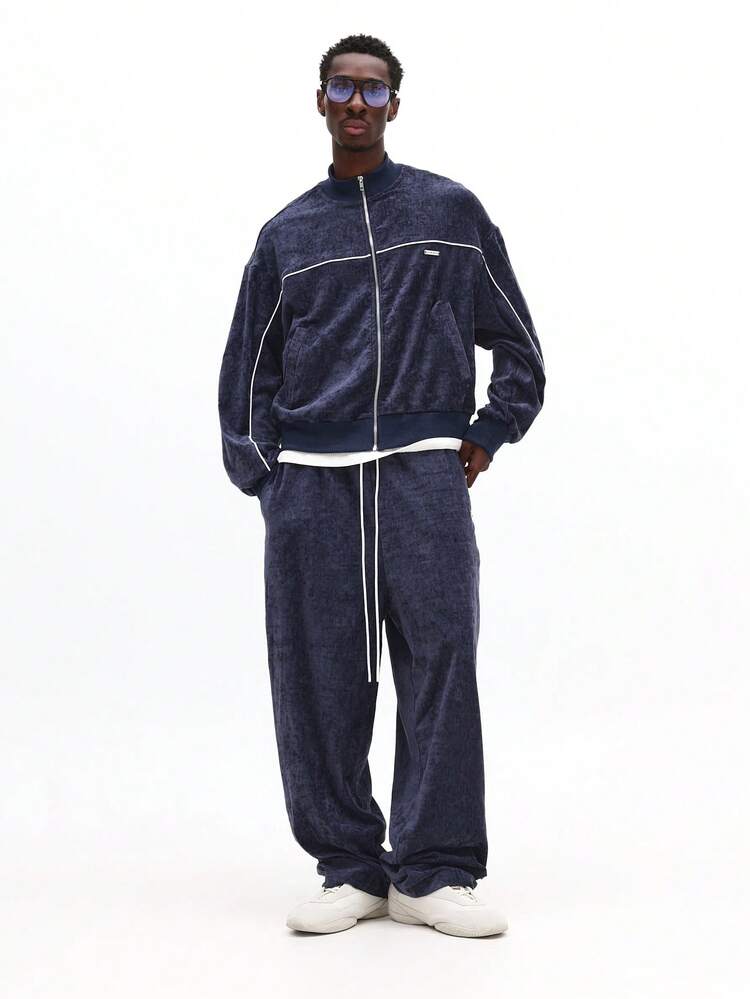 Ensemble veste zippée en velours avec pantalon de survêtement