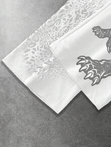 ROMWE MEN Anime Herren Leopard Digital Bedruckte Weite Hose