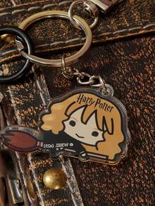 HARRY POTTER X SHEIN Porte-clés et mignon avec motif de personnage de dessin animé et sangle de poignet - Noir - Voir 3