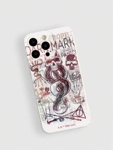 HARRY POTTER X SHEIN 米色磨砂软壳手机壳，印有《活下来的男孩》主题图案，例如黑魔标记、骷髅和蛇，兼容 iPhone 和 Galaxy 手机，是喜爱《活下来的男孩》暗黑风格粉丝在日常生活和主题派对中的理想之选。这款手机壳兼容 iPhone 17 / Air / 17 Pro / 17 Pro Max，保护壳也适用于 iPhone 和 Galaxy 手机。 - 米色 - 查看 2