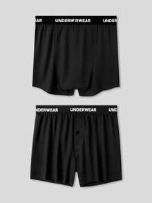 4pcs Men's Everyday Comfortable Letter Waistband Boxer Briefs