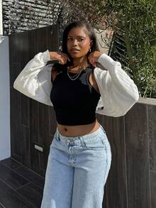 Tyla Gomez 1 件秋冬款披肩轻薄透明开衫、长袖上衣、针织毛衣 - 白色 - 查看 4