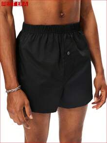 Rest Era 1件套男士休闲松紧腰哈伦裤 - 黑色 - 查看 3