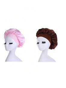 Silk Bonnet For Sleeping, Satin Hair Bonnets, Soft Elastic Band Silk Sleep Cap, Silk Hair Wrap For Curly Hair, Ideal For Overnight Curls Preservation, All-Season Shower Caps, Comfortable For Chemotherapy Patients Home Bathroom Decor Fall Decor  Hair Bonnet - Multicolor - View 12