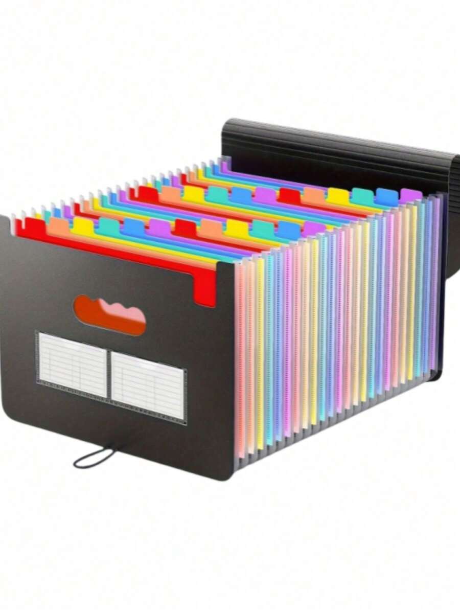 7/13/25 Pockets Expanding File Folder, A-Z Colorful Tabs, Monthly Bill Receipt Documents Organiser, Larger Capacity, Letter/A4 Size, Back To School, School Supplies - Multicolor - View 1