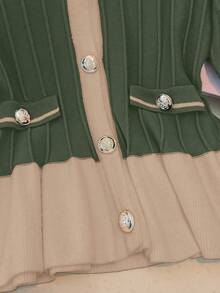 Franclia Neue sanfte, elegante Rüschenärmel Rüschensaum Strick-Cardigan für Frauen, Frühling/Herbst