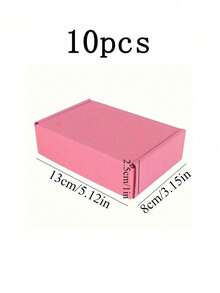 SHEIN 10 piezas Cajas de embalaje de papel corrugado extra duro de 3 capas color rosa, Tamaño: 5,12 x 3,15 x 1 pulgada 10 piezas 5,12 x 3,15 x 1 pulgada Pequeñas cajas de envío por correo, Cajas de cartón corrugado pequeñas para empacar negocios, artesanías, festivales, regalos de Navidad (Rosa)