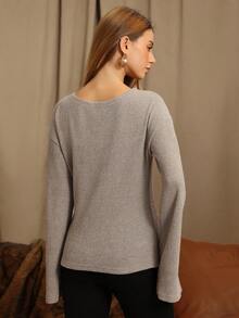 Glamine Charm Cárdigan de mujer de manga larga con cuello en V, diseño de cintura ajustada, estilizador, de moda, versátil, adecuado para ir al trabajo, elegante, otoño/invierno - Gris Claro - Ver 2