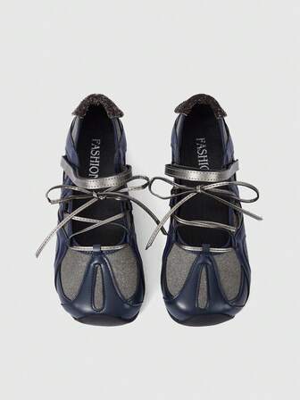 Grunge Punk Women's Black Ballet Flats Lace-Up Soft Bottom Loafers, Mary Jane Oxfords, JK Uniform Shoes, Platform & Thick Sole Pumps