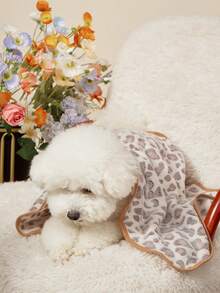 PETSIN 1 Pet Cat Dog Universal Brown Spotted Cute Pattern Printed Plush All Season Universal Dog Blanket - Multicolor - View 2
