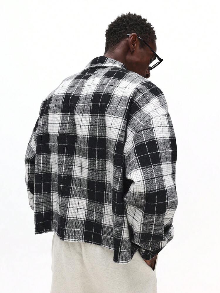 Long Sleeve Check Shirt With Cross Print