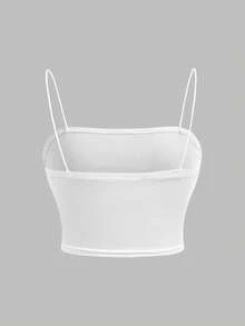 SHEIN Girlism 3件套少女白色吊带背心、休闲短裤、衬衫上衣套装 - 薄荷綠 - 查看 5