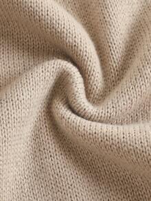 SHEIN Girlism Teen Girls High Collar Drop Shoulder Long Sleeve Sweater And Knitted Pants Casual 2 Pieces Set, Autumn/Winter,Girls' Two Pieces Suit,Casual And Warm Outing - Apricot - View 5