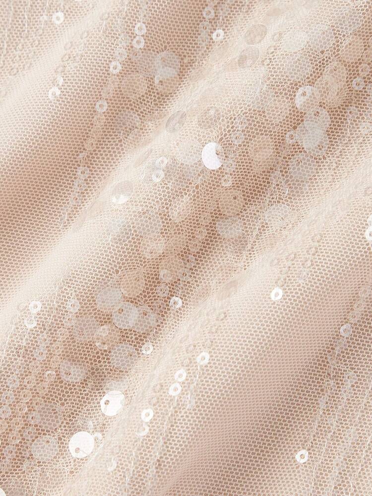 SHEIN MOD Damen Aprikose Pailletten Rückenfreies Mini-Kleid, Valentinstag Kleid, Silvester Kleid, Party Kleid, Elegante Kleider, Abendkleid, Party Outfits, Abschlussball Kleid, Pailletten Kleid, Abschlussball Kleid, Pailletten Kleid, Country Konzert Outfit - Aprikosenfarben - Übersicht 5