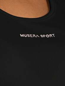 Musera Sport 运动轻便宽松无袖工字领运动背心，适合板式网球、网球、壁球、匹克球、健身房、瑜伽、普拉提、日常休闲穿着。 - 黑色 - 查看 6