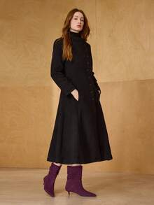 MOTF POINT TOE RUCHED MID-CALF BOOTS - Burgundy - View 5