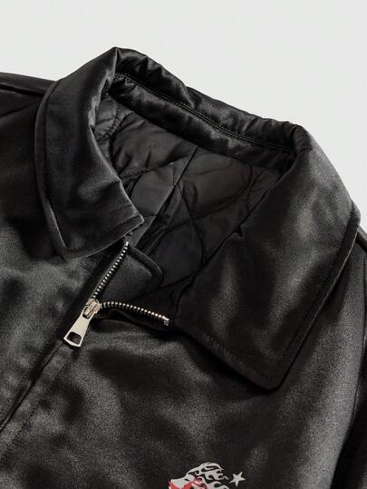 Street Life Men's Graphic Star Print Zip-Up Casual Jacket, Winter