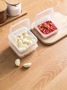 Cheese Dispensing Boxes For Refrigerator: Fruit Sealing Fresh - Keeping Boxes With Flip - Tops, Ideal For Butter Cubes Storage And Storing Onions, Garlic And Other Seasonings" - White - View 3