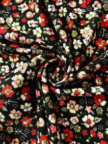 SHEIN Pregnant Women's Fashionable All-Over Print Crew Neck Long Sleeve Dress, Everyday Wear Pregnant Clothes Long Sleeve Maternity Dress Pregnant Dress Floral Maternity Dress Bump Friendly Dress - Black - View 6