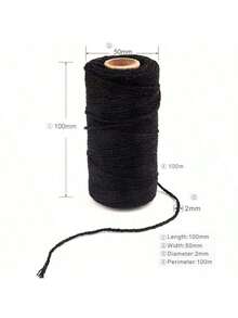 2mm 100M Colorful Macrame Cord Handmade Crafts DIY Beige Twisted Cord Twine Rope String Home Textile Two Strand Weaving Decor