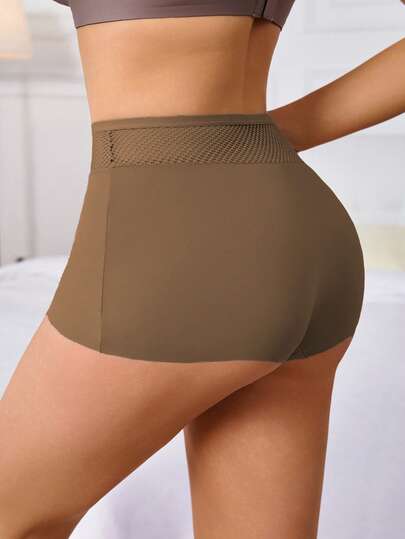 1pc Women's Solid Color Simple Casual Briefs