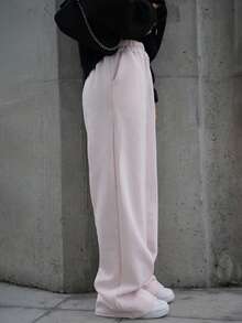SAYEHFBABY Calça de moletom oversized de lã, primavera, férias, aeroporto, casual, anos 90, verão, aeroporto, formatura, volta às aulas, formatura, professora para mulheres, volta às aulas, outono, inverno, natal - Rosa - Ver 5