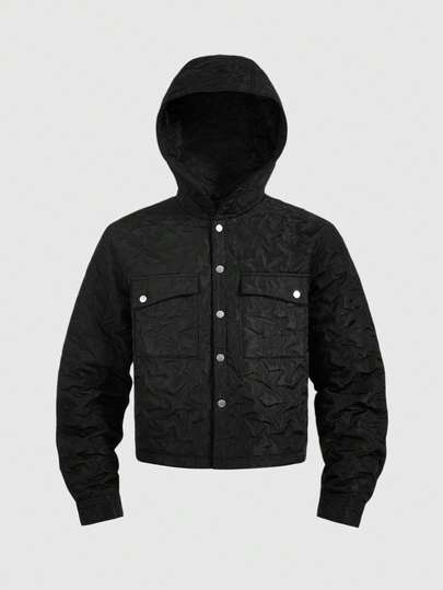 Men's Hooded Padded Coat, Loose Fit