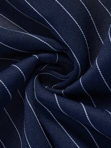 Sweetra Women's Fashion Casual Striped Tube Dress & Jacke2 Piecesce Set - Navy Blue - View 7