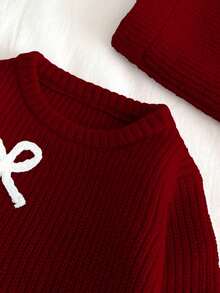 SHEIN Vintaside Kids Baby Girl Fashion Versatile Cute Casual Bow Decor Sweater & Knit Pants Set Bow Knit Outfit Knit Two Pieces Outfit Red Knit Outfit Red Baby Outfit Autumn And Winter Two Pieces Suit Baby Girl Warm Sets Two Pieces Sets Baby Set Autumn Winter Season Baby Knitwear Baby Clothes Girl Fall Sweater Knit Two Pieces Baby Girl Clothes Fall Outfits Winter Outfits For Baby Girl Winter Clothes Baby Girls Sets Baby Girl Warm Sets Baby Girl Two Pieces Outfits Baby Girl Winter Sets Baby Girl Long Sleeve Set Baby Set Autumn Winter Season