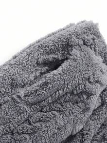 SHEIN Girlism 2 Stücke/Set Tween Mädchen Warm Fuzzy Strukturierte Lose Fit Casual Hoodie Und Jogginghose Set, Herbst - Dunkelgrau - Übersicht 12