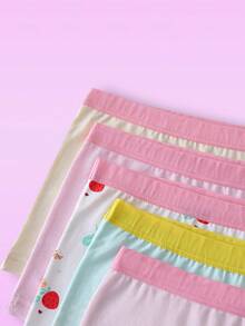 5条装 女童可爱草莓水果印花清新迷人柔软亲肤内裤 - 彩色 - 查看 4