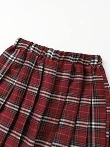 SHEIN 女童 2 合 1 领运动衫和迷你裙套装