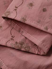 DAZY Floral bedruckter Rüschen-Saum locker sitzender Damen Nachthemd, Winter