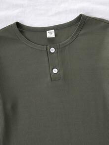 Tween Boy Brown Solid Comfortable Plaid2 Piecese Pajama Set (Long Pants & Long Sleeve) - Green - View 3