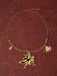 HARRY POTTER X SHEIN 1pc Women's Fashionable Figure Graphic Casual Necklace - Gold - View 1