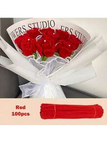 100pcs Pipe Cleaners Craft Supplies Colorful Chenille Stems Pipe Cleaners Plush Tinsel Stem Wired Twist Sticks Hair Strip - Multicolor - View 9