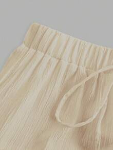 SHEIN EZwear Women's Casual Vacation Multi-Layer Cake Skirt, Suitable For Summer - Khaki - View 3