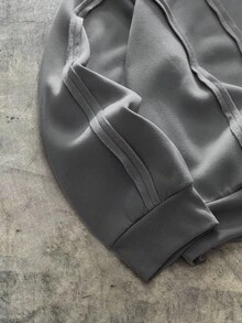 AXEPEAK Men's Casual Hoodie With Deconstructed Curved Paneling,Stretchy