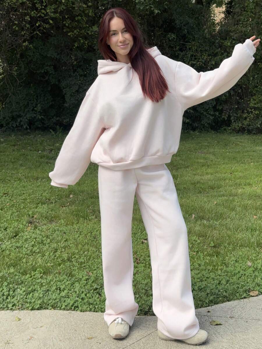 Abrilcols 超大羊毛运动裤 春假 机场休闲 90 年代 夏季机场 毕业典礼、返校、毕业典礼、女士教师、返校 秋季、秋季、冬季 圣诞节 圣诞节 - 粉色 - 查看 1