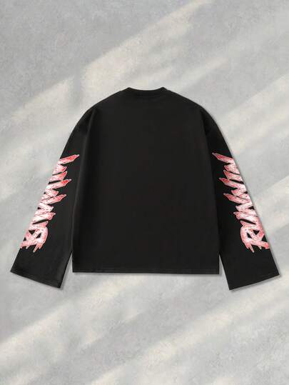 Sweat-shirt-shirt col rond à manches longues pour hommes