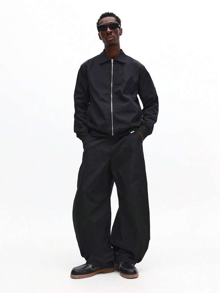 Slim Fit Lightweight Bomber Jacket With Zip Closure