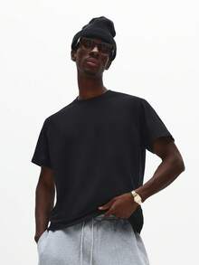 SUMWON Essential Slim Fit Half Sleeve Crew Neck T-Shirt For Everyday Casual Wear - Black - View 1