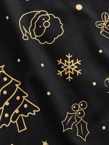 Manfinity VCAY Men's Long Sleeve Gingerbread Man All-Over Print Button-Front Casual Christmas Shirt Treaty Oak Revival - Black - View 6