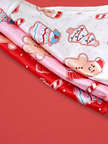 3 chiếc quần lót in hình người tuyết, bánh gừng, cây thông Noel, quà tặng Giáng sinh độc đáo, dễ thương cho bé gái tuổi teen - Nhiều màu - Xem 7